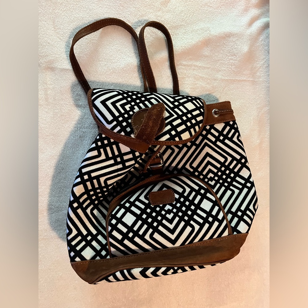 Guatemalan B&W Patterned Backpack